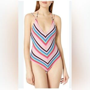 NWT Hobie Women's Standard Double Strap One Piece Swimsuit M